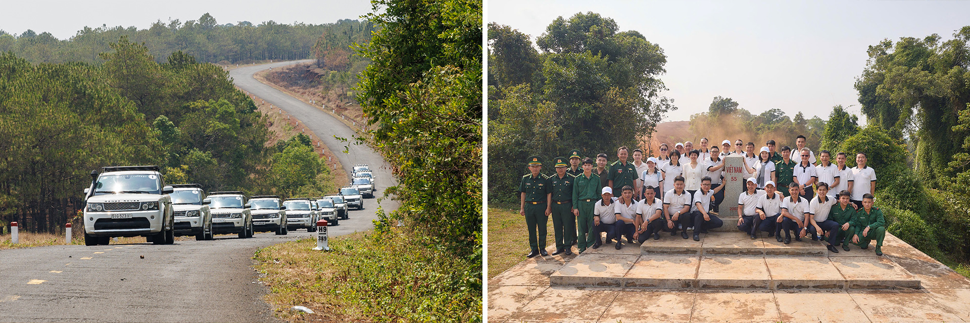Đoàn Hành trình Từ Trái Tim vượt hàng trăm km đường đá gập ghềnh, những triền dốc cao nguyên giữa nắng gió tháng 3 để đến với các chiến sỹ Đồn Biên Phòng Tuy Đức.