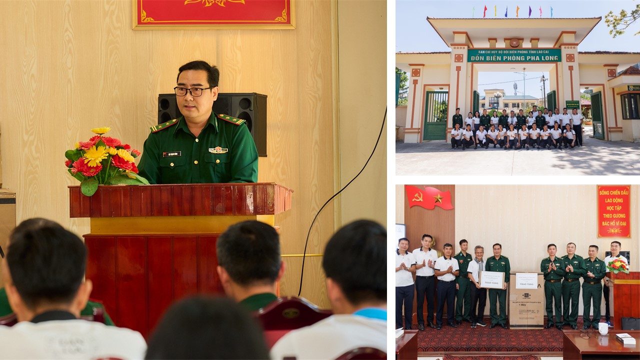 Trung tá Lục Mạnh Hùng, Chính trị viên Đồn Biên phòng Pha Long (Lào Cai) chia sẻ các cán bộ, chiến sĩ đơn vị rất phấn khởi khi được đón đoàn Hành trình Từ Trái Tim đến thăm và động viên. Ông khẳng định: “Những cuốn sách, món quà hôm nay là món quà ý nghĩa, cũng là nguồn động lực để cán bộ chiến sĩ được tiếp thêm sức mạnh, hoàn thành thắng lợi nhiệm vụ chính trị mà Đảng, Nhà nước giao cho”.